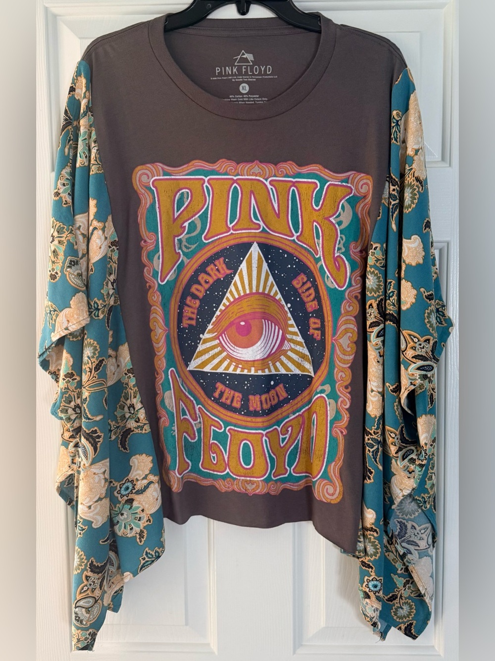 PINK FLOYD Upcycled Poncho Top OSFM